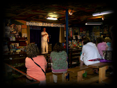 A stage in the showroom